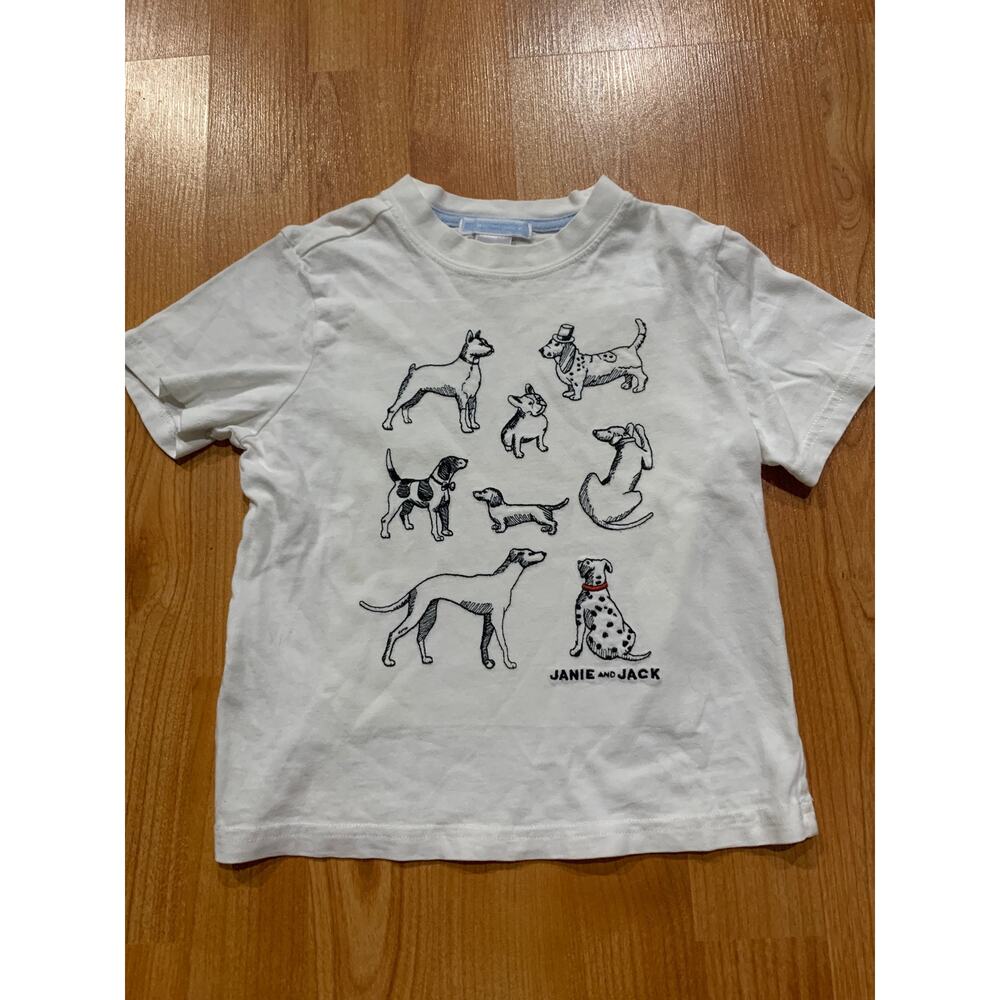 Janie and jack white dog tshirt